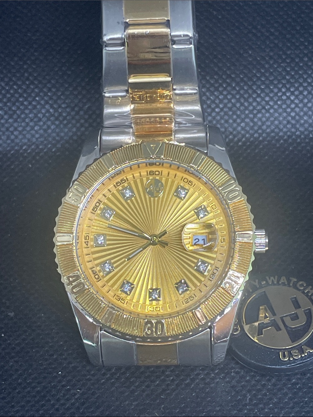 Men’s AJ Gold tone Stainless Steel new watch size 7